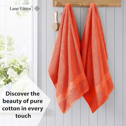 LANE LINEN 100% Cotton 4 Pack Bath Sheets Set (35"x66") - Ring Spun Cotton Extra Large Bath Towels Set - Quick Dry, Soft & Absorbent Oversized Towel Sets - Holds Well After Washing - Tiger Lily