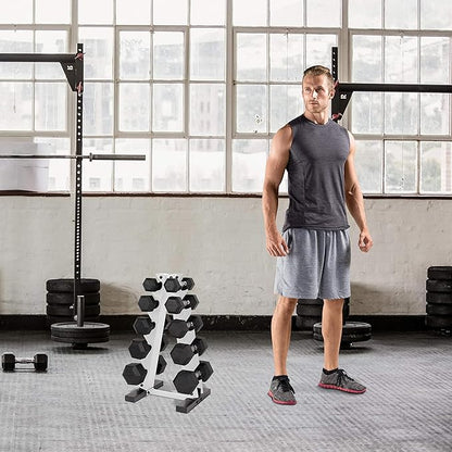 WF Athletic Supply Dumbbell Rack, 5-Tier A-Frame Dumbbell Rack for Dumbbell Storage, Color Options Available in Black/White/Green/Yellow/Red/Pink/Orange & Blue