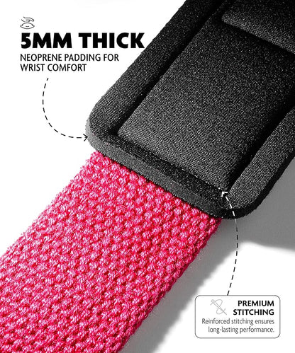 DMoose Fitness Lifting Straps 24" (Pair) - 5mm Padded Durable Wrist Straps for Weightlifting & Powerlifting - Cotton Lifting Strap with Silicone Grip for Men & Women - Deadlift Strap for Gym Workout