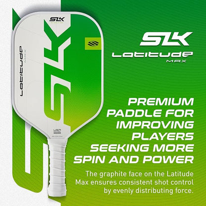 SLK Latitude 2.0 Pickleball Paddle | G4 Graphite Pickleball Paddle Face | Rev-Core+ Technology with SpinFlex Surface | Redesigned for Performance and Control