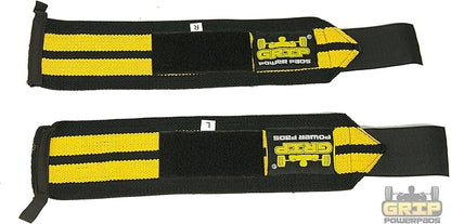 Grip Power Pads Wrist Wraps 2 Wraps for Weight Lifting Wrist Support Cotton Wraps Gym Bandage Straps for Men & Women Premium Quality & PRO Rubber