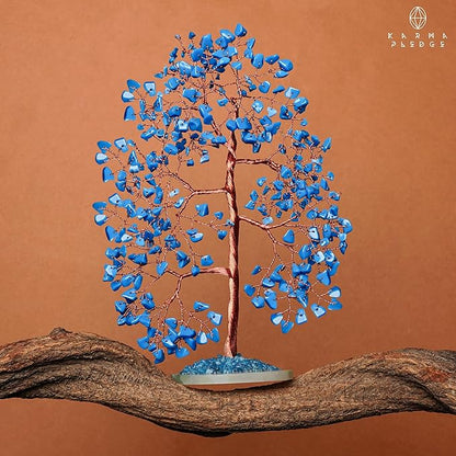 Crystal Trees for Home and Office Decoration, Turquoise Chakra Healing Crystals Feng Shui Handmade Trees for Positive Energy, Money, Good Luck, Christmas Decor, Birthday Gifts for Women, Mom