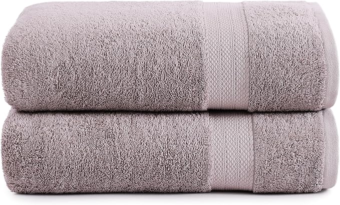LANE LINEN 100% Cotton 2 Pack Bath Sheets (35"x66") - Ring Spun, Extra Large Cotton Bath Towels Set - Quick Dry, Soft & Absorbent Oversized Towel Set - Remains Soft After Multiple Washes - Platinum
