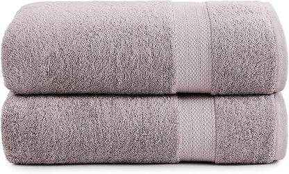 LANE LINEN 100% Cotton 2 Pack Bath Sheets (35"x66") - Ring Spun, Extra Large Cotton Bath Towels Set - Quick Dry, Soft & Absorbent Oversized Towel Set - Remains Soft After Multiple Washes - Platinum