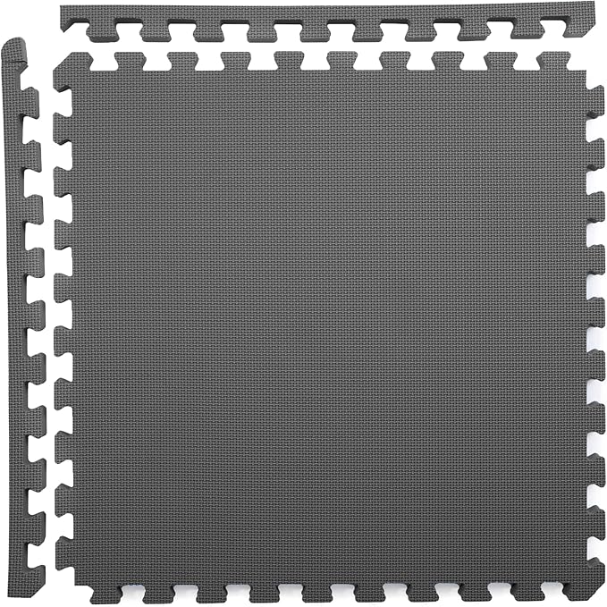 IncStores Fitness Foam Flooring Tiles | Low-Profile Interlocking Foam Tiles for Lightweight Floor Protection in Your Home Gym, Playroom, and More