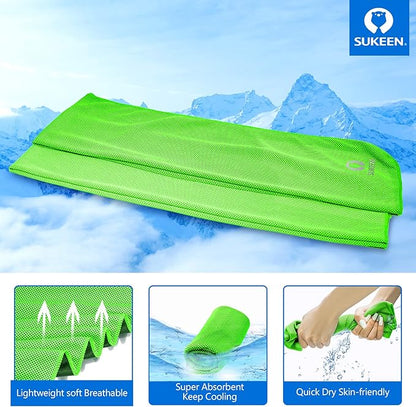 Sukeen [4 Pack Cooling Towel (40"x12"),Ice Towel,Soft Breathable Chilly Towel,Microfiber Towel for Yoga,Sport,Running,Gym,Workout,Camping,Fitness,Workout & More Activities