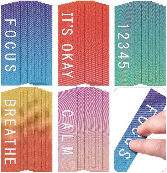 Crtiin 50 Pieces Anxiety Sensory Stickers for Anxiety Relief Items Mental Health Stickers Fidget Textured Strips for Office Classroom Desk Relieve Adult Stress(Modern Style)