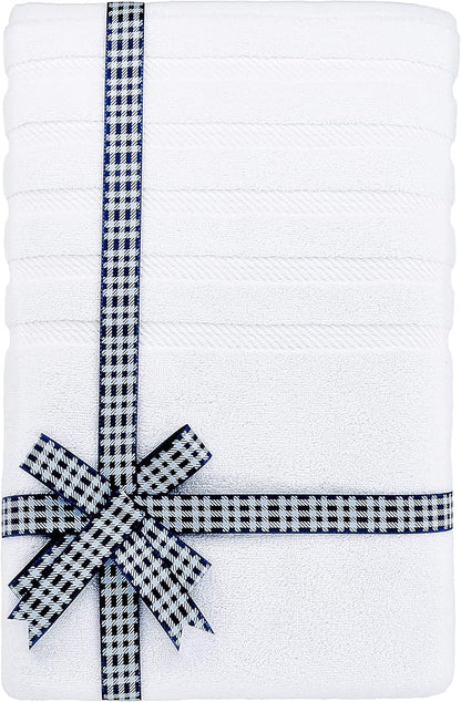 American Soft Linen 35x70 Jumbo Large Bath Towels, 600 GSM 100% Cotton Turkish Bath Sheet, Oversized Luxury Bath Towels for Bathroom Beach and Pool, White