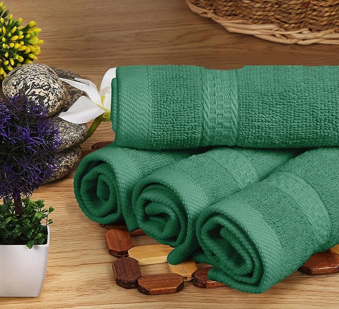 Utopia Towels 8 Piece Premium Towel Set, 2 Bath, 2 Hand, and 4 Wash Cloths, 600 GSM 100% Ring Spun Cotton, Highly Absorbent Towels for Bathroom, Gym, Hotel, and Spa, Hunter Green