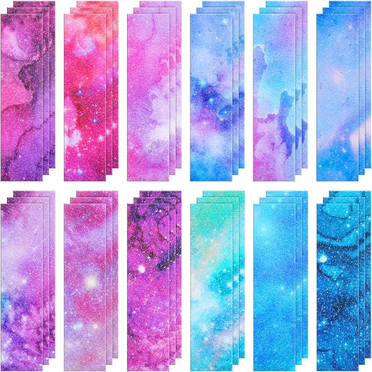 36 Pcs Anxiety Sensory Stickers Mental Health Stickers Fidget Textured Strips Toys Adhesive Tactile Calm Relief Items for Adults Desk School Counselor Classroom(Ink and Starry Sky)