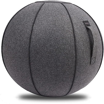 65cm Sitting Ball Chair for Office, Dorm, and Home, Pilates Exercise Yoga Ball with Cover, Lightweight Self-Standing Ergonomic Posture Activating Exercise Ball Solution with Handle and Pump