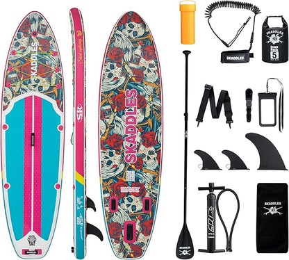 10’6’’ Portable Inflatable Stand Up Paddle Board (SUP) for Adults and Youth with Non-Slip Deck – Complete Accessories Kit, Perfect for Fishing, Yoga, Fitness & Family Fun