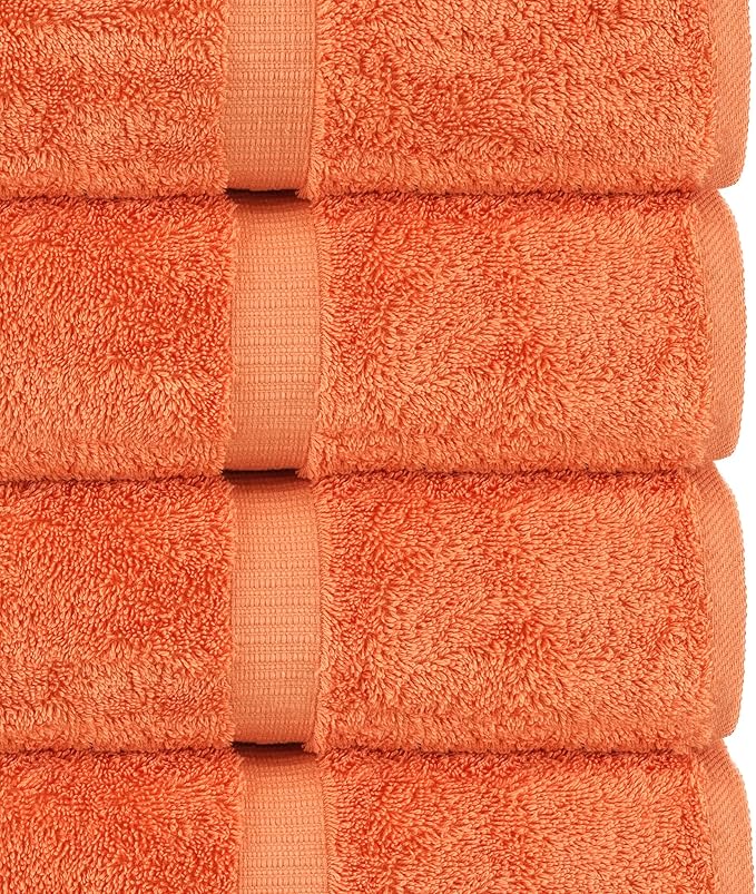 Chakir Turkish Linens | Hotel & Spa Quality 100% Cotton Luxury Turkish Towels | Soft & Absorbent (30x60 Inches Extra Large Bath Towels, Set of 4 - Coral)