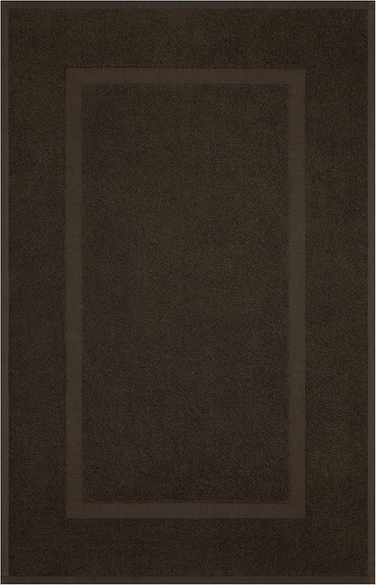 Cotton Paradise 100% Cotton Bath Mats for Bathroom Floor Set of 2 Pack, 20x34 Soft Absorbent Washable Quick Dry Tub Bathmat, Brown Towel Bath Mat