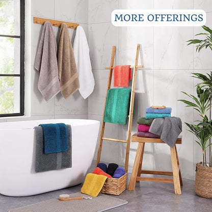 LANE LINEN 100% Cotton 4 Pack Bath Towels Set (28"x54") - Ring Spun, Large Cotton Towels for Bathroom - Quick Dry, Soft & Absorbent Bath Towel Set - Remains Soft After Multiple Washes - Cool Grey