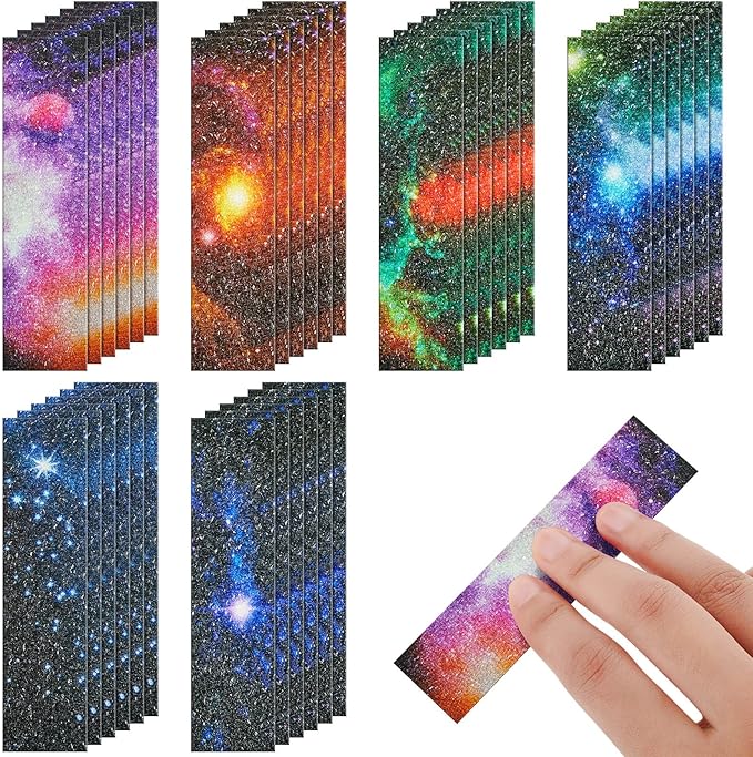 36 Pcs Anxiety Sensory Stickers Mental Health Stickers Fidget Textured Strips Toys Adhesive Tactile Calm Relief Items for Adults Desk School Counselor Classroom(Galaxy Style)