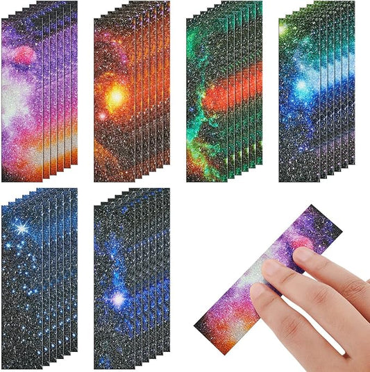 36 Pcs Anxiety Sensory Stickers Mental Health Stickers Fidget Textured Strips Toys Adhesive Tactile Calm Relief Items for Adults Desk School Counselor Classroom(Galaxy Style)