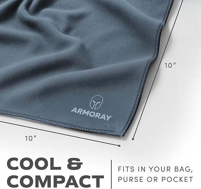 ARMORAY Sweat Absorbing Towel Handkerchief – Quick-Dry Microfiber Gym Towels for Face, Hands & Body – Workout Towel for Men, Sport Rag, Perfect for Tennis, Pickleball & Sauna Use by Women