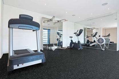 Playsafer Genaflex Lite Rubber 8mm Interlocking Tiles for Gym Flooring, Exercise Equipment, Exercise Areas - 20" X 20"