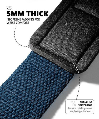 DMoose Fitness Lifting Straps 24" (Pair) - 5mm Padded Durable Wrist Straps for Weightlifting & Powerlifting - Cotton Lifting Strap with Silicone Grip for Men & Women - Deadlift Strap for Gym Workout