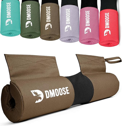 DMoose Fitness Barbell Pad for Hip Thrust, Squat & Lunges - Non-Slip Thick Foam Cushion for Neck and Back Support with Two Straps - Hip Thrust Pad for Leg Day - Fits All Olympic Bars and Smith Machine
