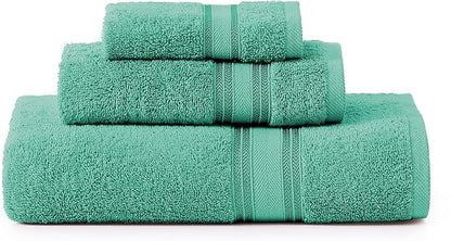 LANE LINEN Luxury Bath Towels Set - 3 Piece Set, 100% Cotton Bathroom Towels, Zero Twist, Quick Shower Towels, Absorbent Towel, Super Soft, 1 Bath Towel, 1 Hand Towel, 1 Wash Cloths - Teal