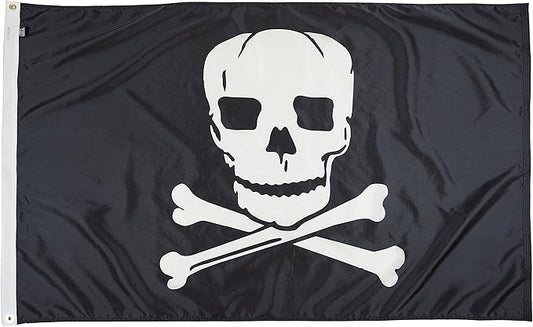 FlagSource Jolly Roger Nylon Pirate Decorative Flag, Made in the USA, 3x5'