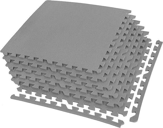 IncStores Fitness Foam Flooring Tiles | Low-Profile Interlocking Foam Tiles for Lightweight Floor Protection in Your Home Gym, Playroom, and More