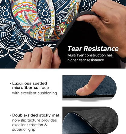 Round Meditation Pilates Yoga Mat Luxury Suede Large Yoga Mat Natural Rubber Non-Slip Base is ery Suitable for Meditation, Stretching, Yoga Environmental Protection, Fitness Exercise, Home and Outdoor. 140CM Diameter