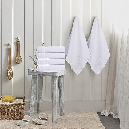 Utopia Towels 6 Pack Bath Towel Set (27 x 54 Inches), 500 GSM 100% Ring Spun Cotton Medium Lightweight and Highly Absorbent Quick Drying, Premium Towels for Hotel, Spa and Bathroom (White)