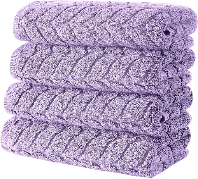 BAGNO MILANO Turkish Bath Towels, Soft Plush Jacquard Luxury Bath Towels, Quick Dry Towel Set (Lavender, Bath Sheet)