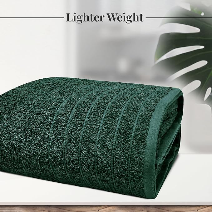 Tens Towels Pack of 1 Jumbo Bath Sheet 40 x 80 Inches, Extra Large & Light Weight, Quicker to Dry, 100% Cotton, Super Soft & Absorbent, Perfect to Wrap Yourself in, Hunter Green