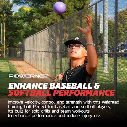 PowerNet Power Plyometric Training and Velocity Weighted Ball Bundle, Softball & Baseball Training Equipment to Increase Velocity & Strength, Sand-Filled Mixed Size and Weighted Balls