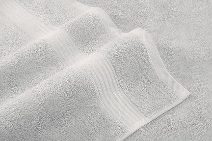 American Veteran Towel, 6 Piece Towel Set for Bathroom, 100% Cotton Turkish Bathroom Towels, 2 Bath Towels 2 Hand Towels 2 Washcloths, Silver Grey