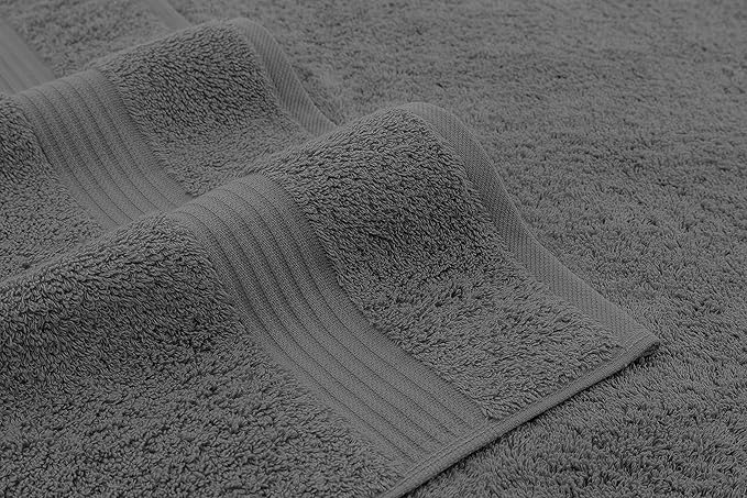 American Veteran Towel, 100% Cotton Turkish Bath Towels for Bathroom 4 Pack, 27x54 Extra Large Premium Soft Drying Bathroom Towels, Dark Gray