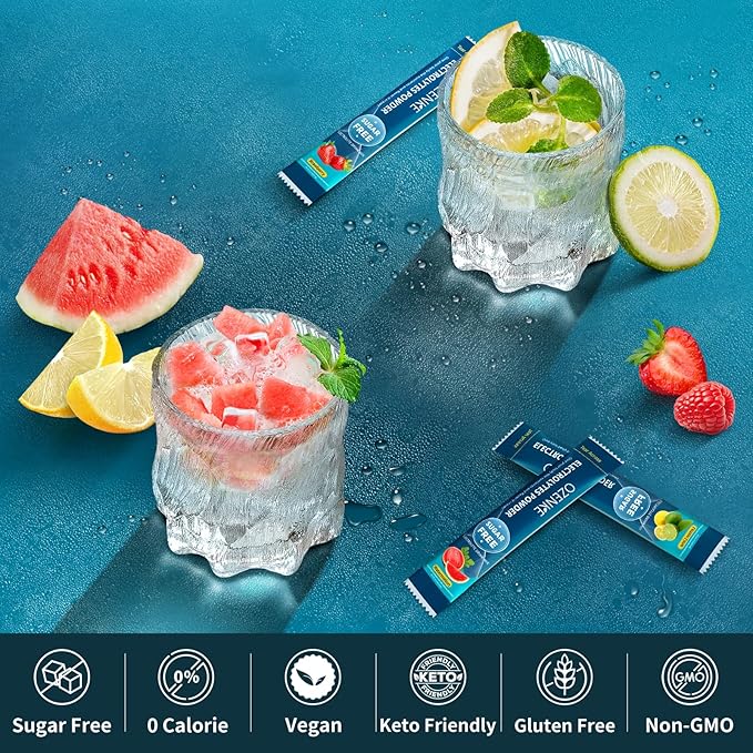 Electrolytes Powder Packets, Hydration Packets, Electrolytes Sugar Free, Portable Electrolyte Drink Mix for Rapid Hydration, No Sugar & Low Sodium | 0 Calorie | Lemon Lime Flavor | 20 Sticks