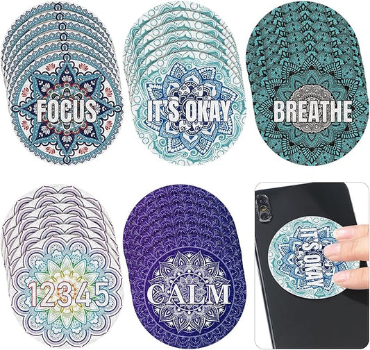 Crtiin 50 Pieces Anxiety Sensory Stickers for Anxiety Relief Items Mental Health Stickers Fidget Textured Strips for Office Desk Relieve Adult Stress
