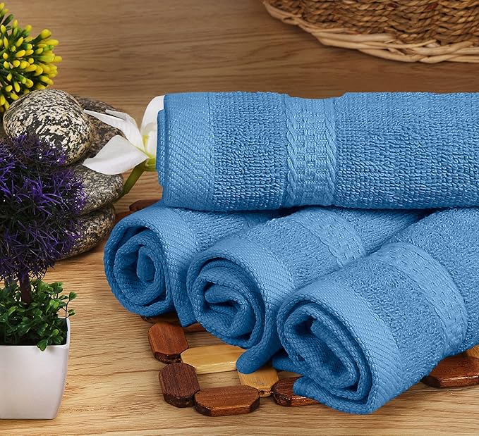 Utopia Towels 8 Piece Premium Towel Set, 2 Bath, 2 Hand, and 4 Wash Cloths, 600 GSM 100% Ring Spun Cotton, Highly Absorbent Towels for Bathroom, Gym, Hotel, and Spa, Electric Blue