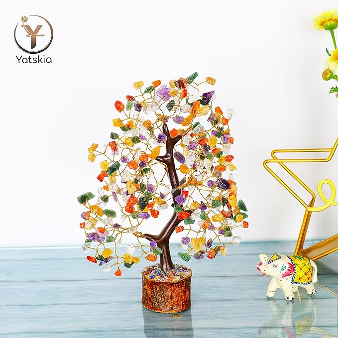 Chakra Tree - Crystal Tree - Stones and Crystals - Spiritual Decor - Good Luck Charms - Meditation Decor - Feng Shui Decor - Crystal Gifts for Women - Chakra Stones - Feng Shui Decor - Reiki Decor