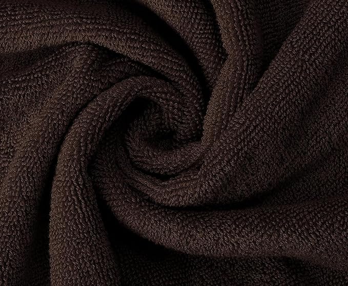 Oakias Premium Towel Set 600 GSM 8 Piece Brown - 100% Ring Spun Cotton Highly Absorbent Towels Set - Super Soft Bathroom Towel Set - Hotel Quality Double Stitched Hem - Ideal for Hotels, Spa, Gyms