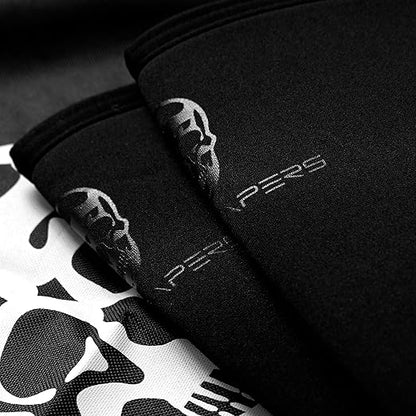 Gymreapers Knee Sleeves (1 Pair) With Gym Bag - IPF Approved - Knee Compression Sleeve Support for Squats, Weightlifting, and Powerlifting 7MM Neoprene Sleeves - 1 Year Warranty (Black/Black, Medium)