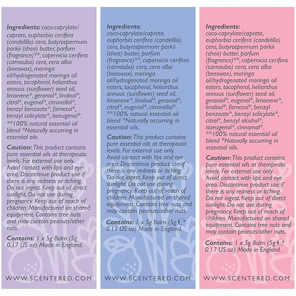 Scentered Aromatherapy Balm Gift Set - Be Kind to Yourself - Pack of 3 Balms: Sleep Well, Escape, Love - Lavender, Cedarwood, Ylang Ylang Essential Oils - Relaxing Gifts for Women