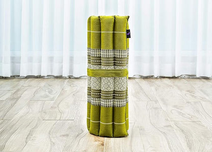 Leewadee Meditation Cushion Set – 1 Small Zafu Yoga Pillow and 1 Small Roll-Up Zabuton Mat Filled with Kapok