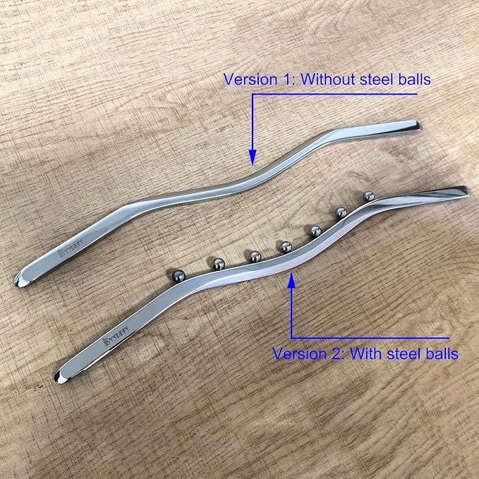 BYYDDIY Stainless Steel Muscle Scraper Stick for Lymphatic Drainage,Body Massage, Release Myofascial Trigger Points Reduce Muscle Soreness Tightness Leg Cramps for Physical Therapy (Ms)