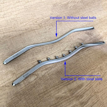 BYYDDIY Stainless Steel Muscle Scraper Stick for Lymphatic Drainage,Body Massage, Release Myofascial Trigger Points Reduce Muscle Soreness Tightness Leg Cramps for Physical Therapy (Ms)