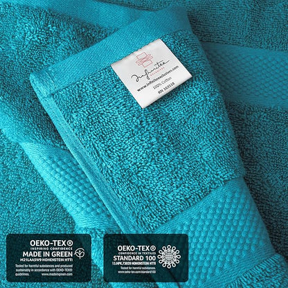 Infinitee Xclusives– Luxury Bath Sheets Towels – 2 Pack 600 GSM (35X70 Inches)– 100% Ring Spun Cotton Large Bath Towels for Bathroom (Serene Teal, Bath Sheet Pack of 2)