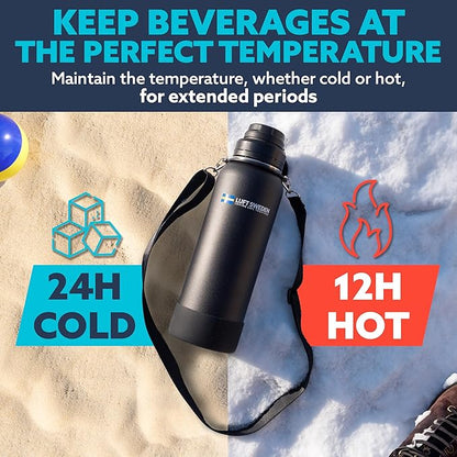 LUFT SWEDEN 40 oz Lavender Insulated Water Bottle with Straw Lid – Stainless Steel, Leakproof, BPA-Free & Dishwasher Safe – Double Wall Reusable Gym Flask – Keeps Drinks Ice-Cold All Day