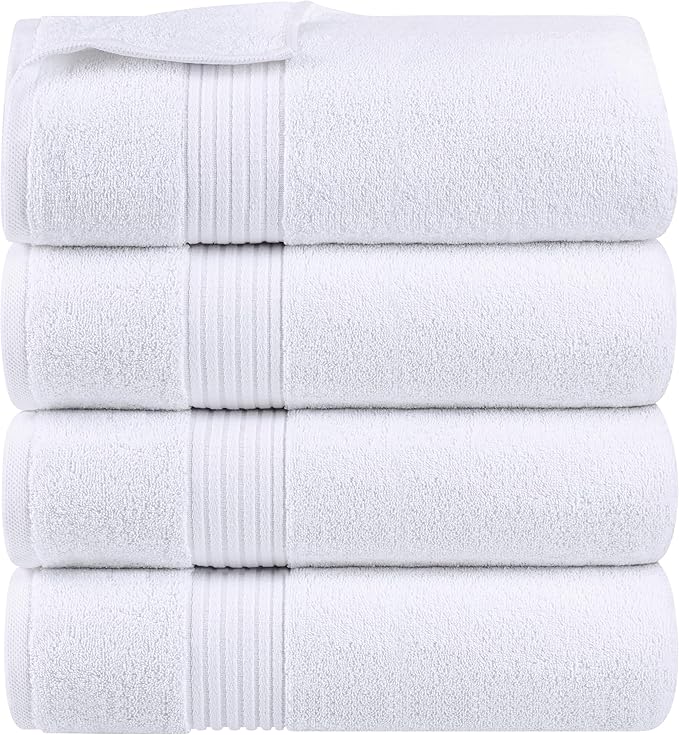 Utopia Towels 12 Pack Bath Towels Set, (27 x 54 Inches) 100% Ring Spun Cotton, Quick Dry, Highly Absorbent, Soft Feel Towels, Perfect for Daily Use (White)