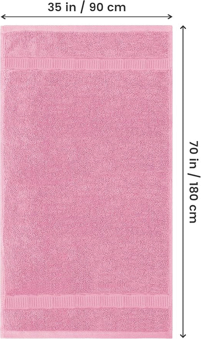 Utopia Towels Luxurious Jumbo Bath Sheet 2 Piece, 600 GSM, 35 by 70 Inches, 100% Ring Spun Cotton, Highly Absorbent and Quick Dry Extra Large Bath Towel, Super Soft Towel, Pink