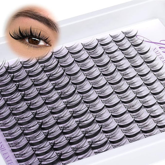 Manga Lash Clusters Eyelash Clusters Wispy 231Pcs D Curl Cluster Eyelash Extensions 11-17MM Wispy DIY Lash Extension Individual Lashes Clusters 2 Styles Lash Spikes by JIMIRE